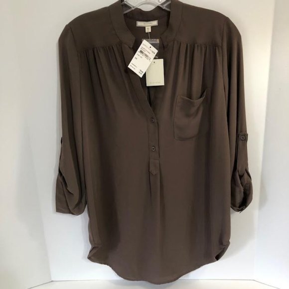 Pleione Tops - NWT Nordstrom Pleione Mocha Women's Top Size XS